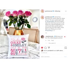 Rose - Birth Announcement Pillow   Gretchen Rossi's Baby's Pillow (Real Housewife of OC)